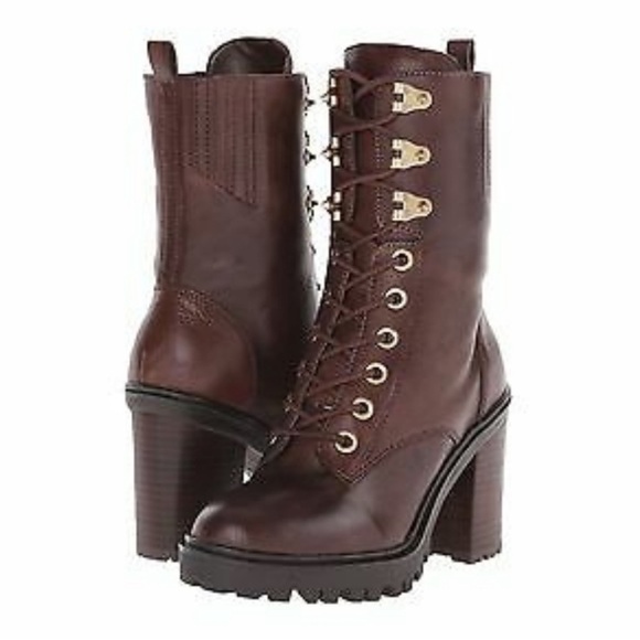 GUESS Gandy Brown Combat Boots,Specials : American Fashion Style Bags On Sale